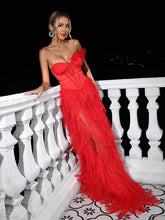 Titania One Shoulder Tulle Maxi Dress